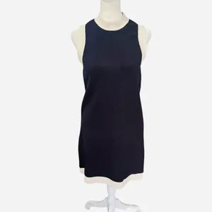 Tuckernuck Marie Dress Navy White Contrast Trim Knit Shift Mini XS thumbnail 4