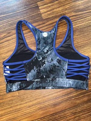 TYR Active Marbled Print Strappy Back Sports Bra thumbnail 4