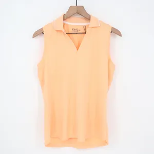 Walter Hagen P11 Sleeveless Johnny Golf Polo Peach Fuzz Orange Womens Medium thumbnail 2