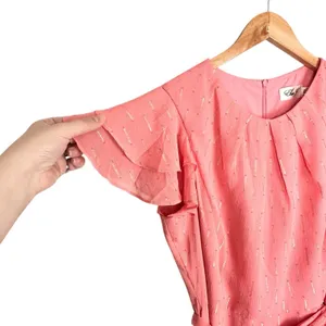 Eliza J Metallic Ruffle Fill Coupe High Low Maxi Gown Pink Rose Size 12 Romantic thumbnail 7