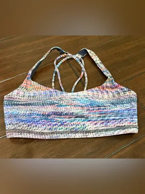 Lululemon Energy Bra in a multicolored "Digital Oasis Alpine White Multi" 2 thumbnail 4