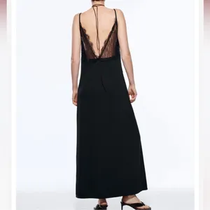 Zara Elegant Black Lace Maxi Dress thumbnail 3