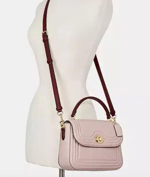 Coach Marlie Top Handle Satchel In Colorblock With Border Quilting thumbnail 2