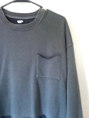 Aerie Cropped Charcoal Crewneck Pocket Sweatshirt thumbnail 4