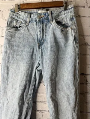 Vervet blue women’s jeans distressed straight 27 thumbnail 1