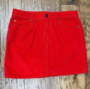 Gap 1969 Red Orange Corduroy skirt size 10/30 thumbnail 1