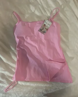 Halara tank top pink XS with slit  thumbnail 1