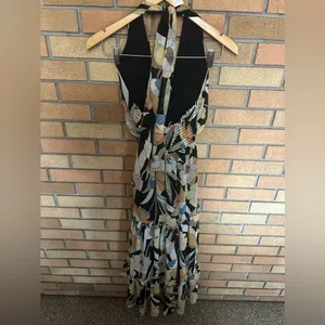 Lulu’s In Vacay Mode Black Floral Print Halter Tiered Maxi Dress Size XS thumbnail 5