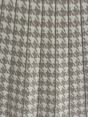 Luna Fall Autumn Beige Houndstooth Pleated A-Line Skirt thumbnail 4