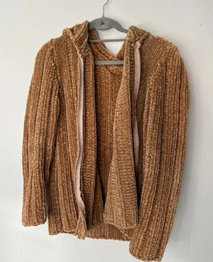 Chunky Open-Front Women's Sweater Cardigan - Camel thumbnail 1