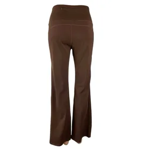 Womens Brown High Rise Yoga Gym Athletic Palazzo Wide Leg Flare Leggings Pants M thumbnail 3
