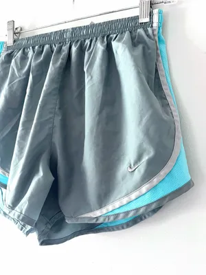 Nike Tempo Shorts Light Gray and Teal thumbnail 2
