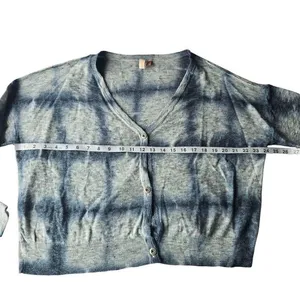 Anthropologie - Pilcro NWOT‎ Tie Dye Cardigan Sweater Size Large Indigo Blue Size M thumbnail 9