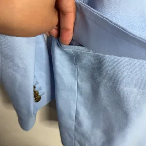 NWOT Ann Taylor‎ Oversized Peak Lapel Blazer Linen Twill Sky Blue 14 Clean Girl thumbnail 5