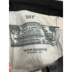 Levi's 501 Wax Coated Jeans Women's 27x30 Black High Rise Straight Leg Denim thumbnail 7