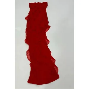 Oh Polly Red Ruffle Maxi Dress Size 2 Strapless Formal Gown thumbnail 2