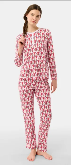 Roller Rabbit Pajamas Monkey Pink Long Sleeve thumbnail 1