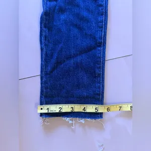Pistola baggy jeans, dark denim, distressed high waist zip bottom size 23 thumbnail 13