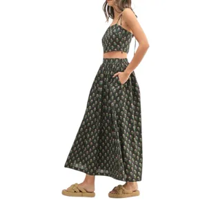 NEW Mable Floral Crop Top and Skirt Set Boho Cottagecore thumbnail 4