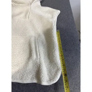 HAVEN Well Within Talbots Size XL IVORY SHERPA HOODED VEST Sleeveless Winter thumbnail 5