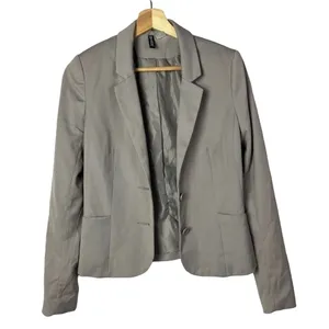 H&M Divided Taupe Gray Two Button Office‎ Blazer 8 thumbnail 1