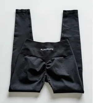 Alphalete Womens Amplify Seamless Scrunch Butt Leggings Charcoal Black Marl XS/S thumbnail 1
