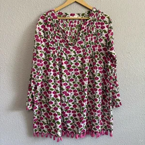 Roller Rabbit Dakini Floral Ziva Tunic‎ Swim Cover up Size Medium thumbnail 3