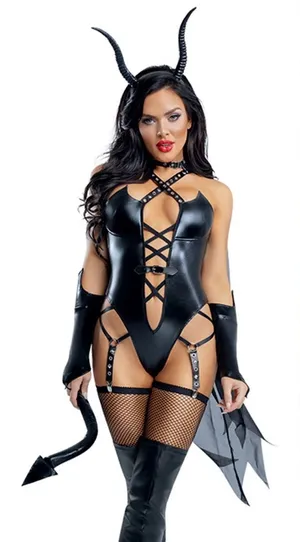 NEW Starline Demon Temptress Costume Size Medium Black thumbnail 1