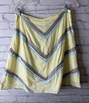 Free people Yellow Chevron Trim A-Line Skirt thumbnail 1