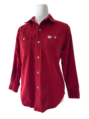 Vintage ‘90s Polo by Ralph Lauren Red Corduroy 3/4 Sleeve Button Front Shirt thumbnail 1