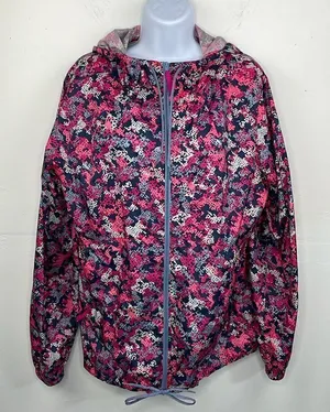 Columbia Windbreaker Light Jacket Full Zip Pink Camouflage size Large thumbnail 1
