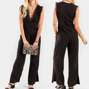 Kensie Elegant Black Lace Jumpsuit thumbnail 2