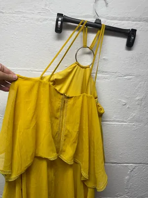 ASOS High Neck Yellow Dress thumbnail 3