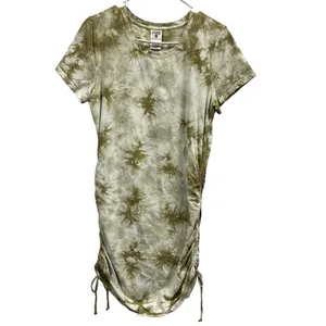Pink Kinder to the Planet Tie Dye Ruched Short Sleeve Tunic Mini Dress Womens L thumbnail 6