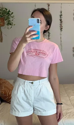 Vintage UGA crop top Pink thumbnail 1