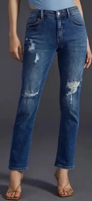 Anthropologie Pilcro Slim Boyfriend Crop Denim Jeans Bohemian‎ Preppy Womens 26 thumbnail 1