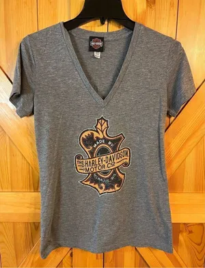 Harley Davidson V-neck T-shirt size large Oak Canyon Ranch California (3571) thumbnail 1