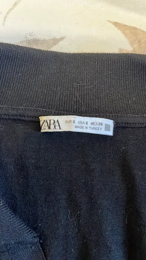 Black Zara Crop Top with Collar thumbnail 2