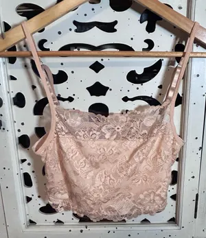 Delicate Lace Bandeau Bralette in Blush thumbnail 1