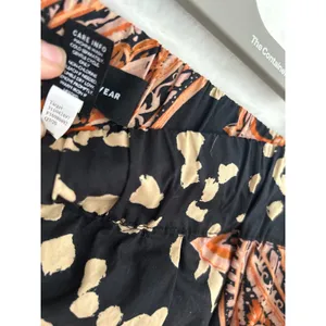 Who What Wear Womens‎ XS Paisley Spotted Print Cotton Pull On Pants Black Orange thumbnail 4