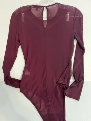 Charlotte Russe Sheer Deep Red Long Sleeve Top thumbnail 3