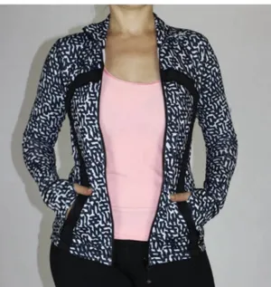 Lululemon Define Jacket Size 8 Net Pop White Black Luon Coat Yoga Gym Hiking thumbnail 1
