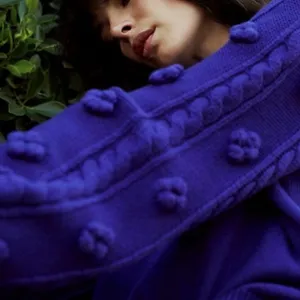 Anthropologie Maeve Kiara Textured Mock Neck Sweater‎ Merino Wool Purple Size XS thumbnail 2
