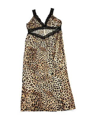 PrettyLittleThing Plus Leopard Satin Lace Cut Out Maxi Dress 18 NWT thumbnail 5