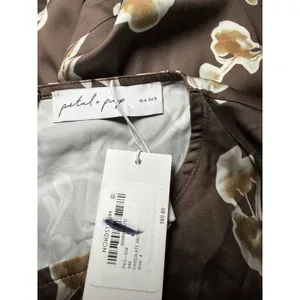 NWT Petal & Pup Floral Maxi Dress Long Sleeve Brown Size 4 Minimalist Fall Glam thumbnail 9