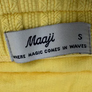 Maaji‎ Yellow Textured Knit Mini Skirt Size S thumbnail 3