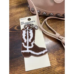 No‎ Boundaries Taupe Studded Faux Suede Moto Bucket Bag And Bag Charm thumbnail 5