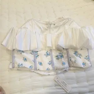 NWT FOR LOVE & LEMONS‎ Evelyn Floral Velvet Corset Top size Medium thumbnail 5