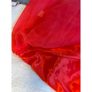 Red Tulle Midi Skirt Elastic Waist Layered Mesh Costume Dance Ballerina Skirt thumbnail 4