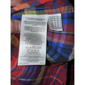 Brooks Brothers Red Fleece Plaid Button Down Shirt Women's 12‎ Lace Back thumbnail 6